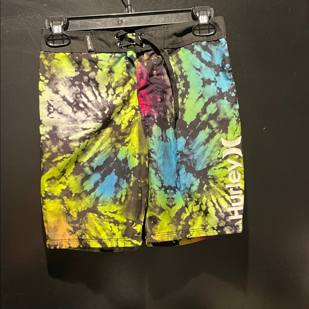 Hurley Men’s Tie-Dye Hybrid Shorts - Black, Yellow, Blue, Green, Pink